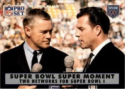 1990 Pro Set Super Bowl XXV Silver Anniversary Two Networks Super Bowl I SBSM, - Football Card Single