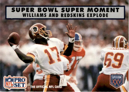 1990 Pro Set Super Bowl XXV Silver Anniversary Williams and Redskins Explode - Football Card Single