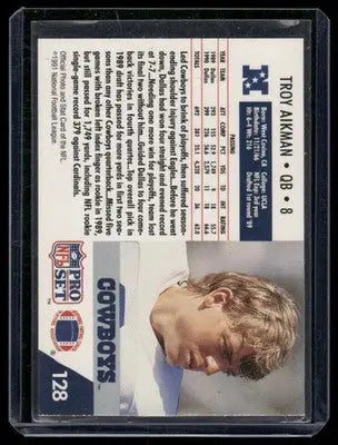 1990 Pro Set Troy Aikman #128 Football - Football Card Single