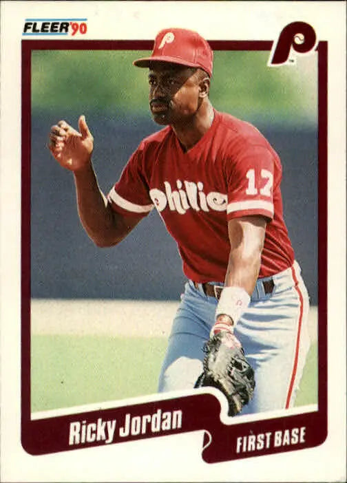 1990 Ricky Jordan Fleer Baseball Card #564