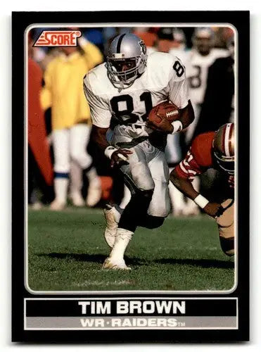 Original gloss Tim Brown Los Angeles Raiders football card, 1990 Score #10 brown los angeles