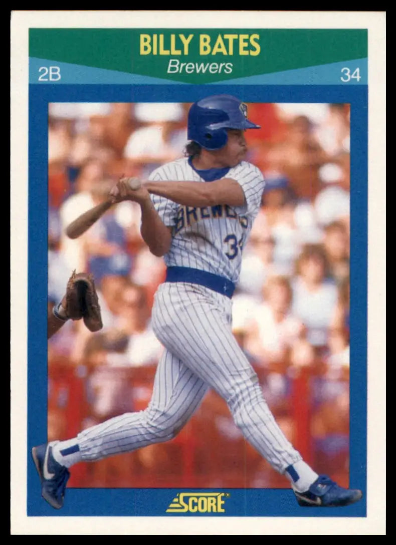 1990 Score 100 Rising Stars Billy Bates 80 Milwaukee Brewers NM - Baseball Card Single