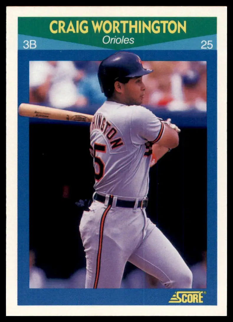 1990 Score 100 Rising Stars Craig Worthington 21 Baltimore Orioles NM - Baseball Card Single