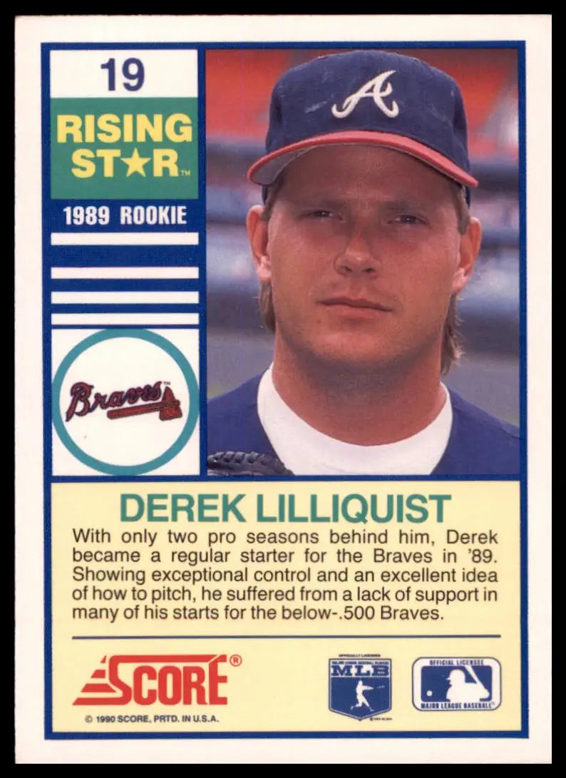 1990 Score 100 Rising Stars Derek Lilliquist 19 Atlanta Braves NM - Baseball Card Single