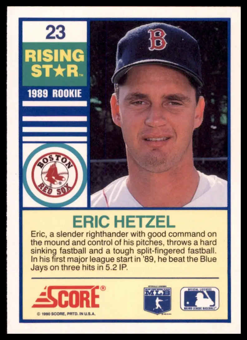 1990 Score 100 Rising Stars Eric Hetzel 23 Boston Red Sox NM - Baseball Card Single