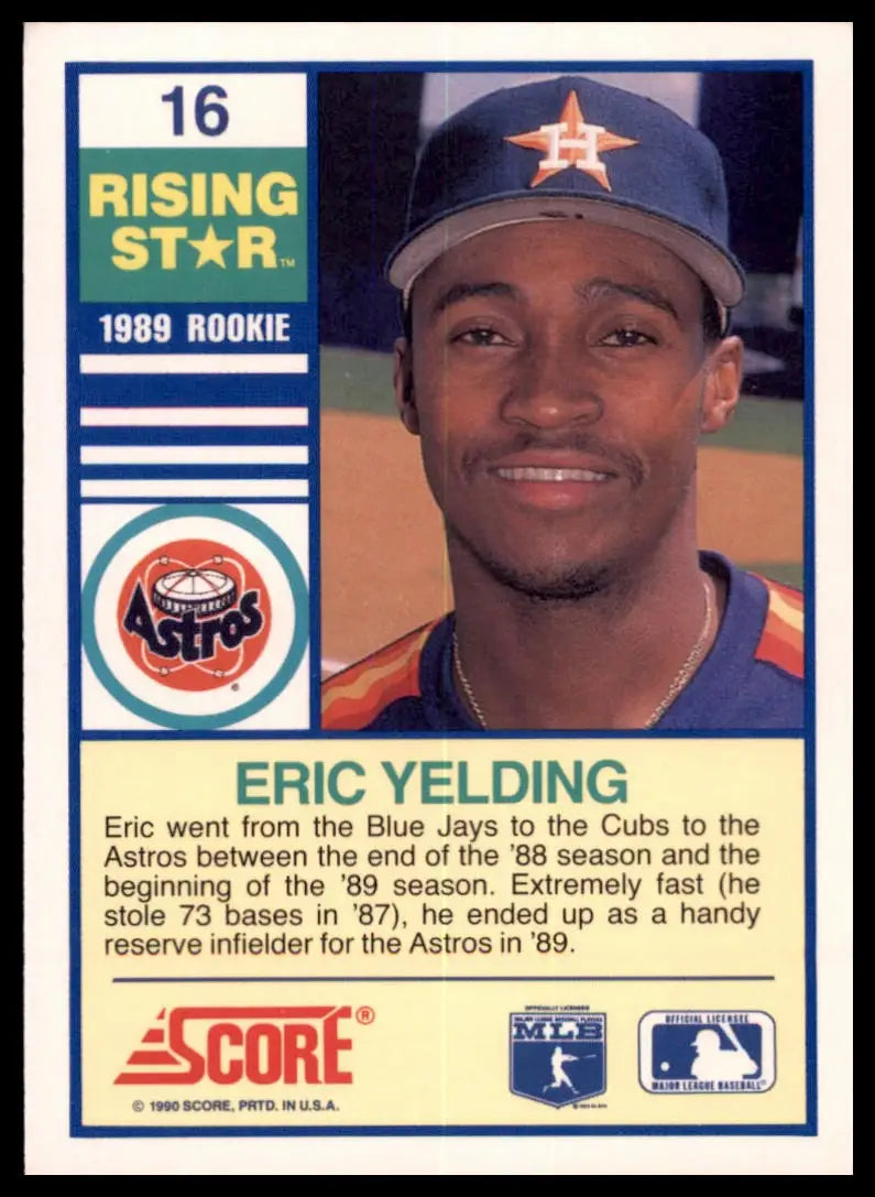 1990 Score 100 Rising Stars Eric Yelding 16 Houston Astros NM - Baseball Card Single