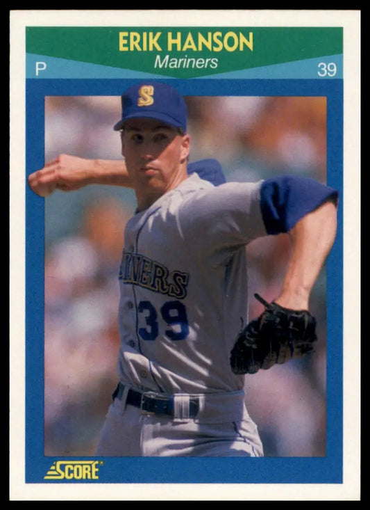 1990 Score 100 Rising Stars Erik Hanson 85 Seattle Mariners NM - Baseball Card Single