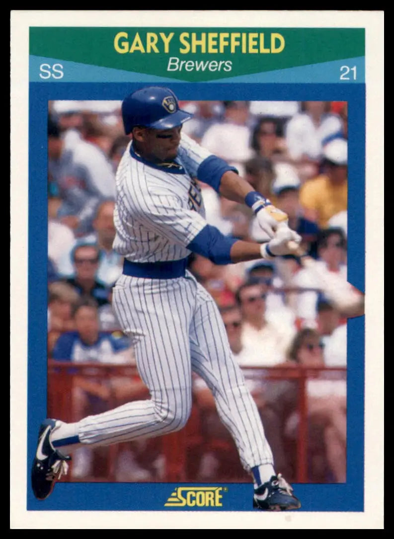 1990 Score 100 Rising Stars Gary Sheffield 20 Milwaukee Brewers NM - Baseball Card Single