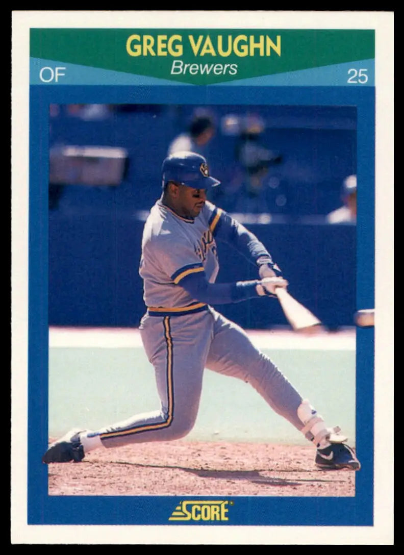 1990 Score 100 Rising Stars Greg Vaughn 30 Milwaukee Brewers NM - Baseball Card Single