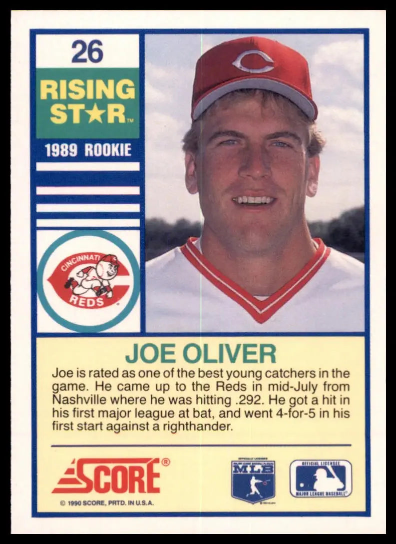 1990 Score 100 Rising Stars Joe Oliver 26 Cincinnati Reds NM - Baseball Card Single