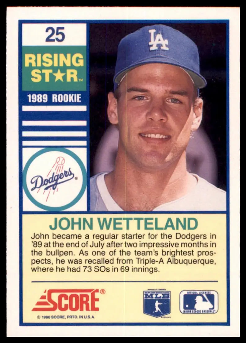 1990 Score 100 Rising Stars John Wetteland 25 Los Angeles Dodgers NM - Baseball Card Single