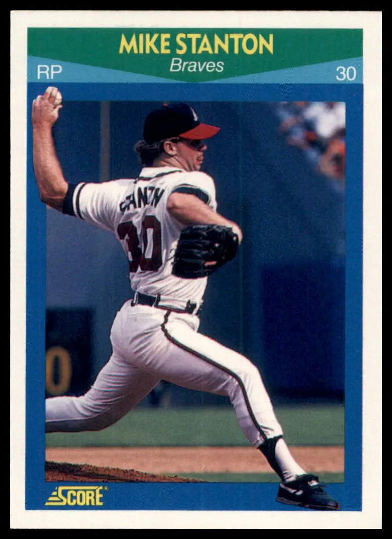 1990 Score 100 Rising Stars Mike Stanton 29 Atlanta Braves NM - Baseball Card Single
