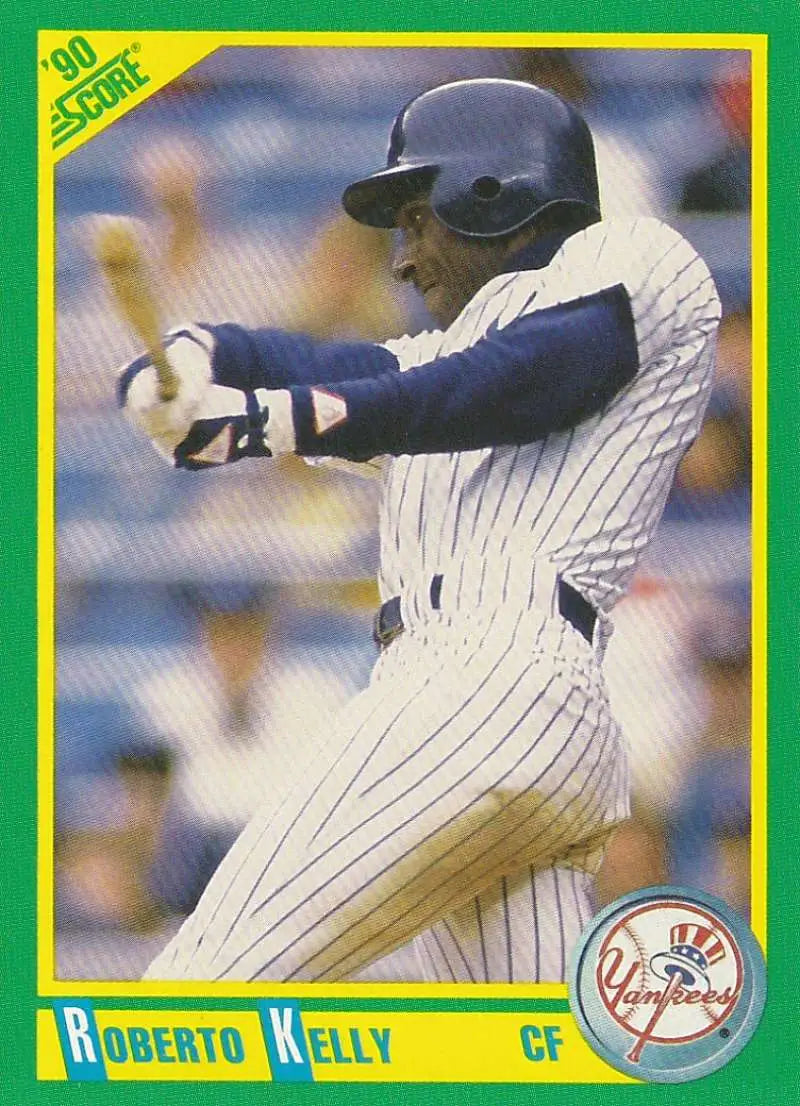 1990 Score #100 Roberto Kelly EX Excellent New York Yankees Baseball Card - Baseball Card Single