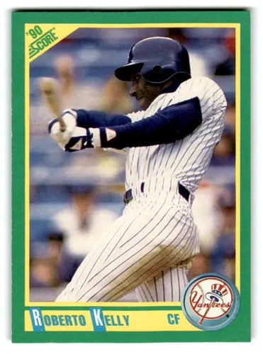 Roberto Kelly baseball card with original gloss from 1990 Score #100 NM-MT Yankees