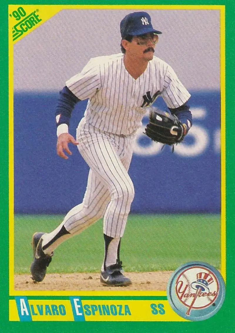 1990 Score #101 Alvaro Espinoza EX Excellent New York Yankees Baseball Card - Baseball Card Single