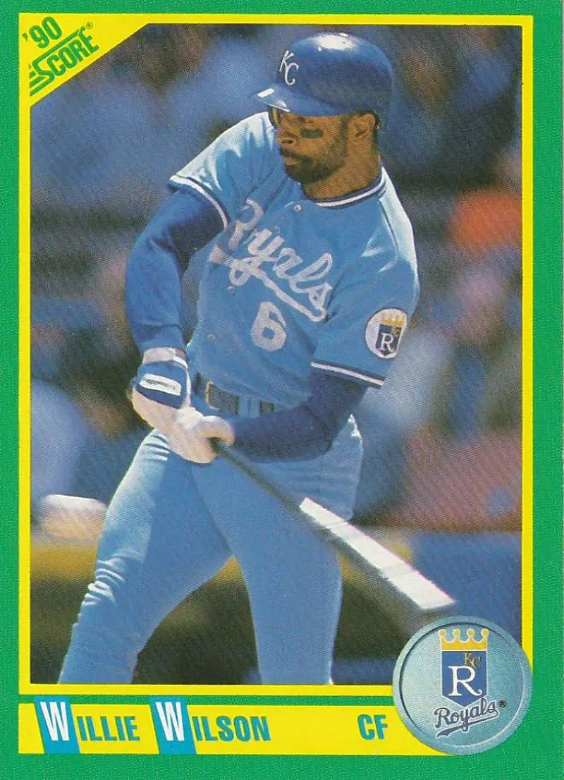 1990 Score #104 Willie Wilson EX Excellent Kansas City Royals Baseball Card - Baseball Card Single