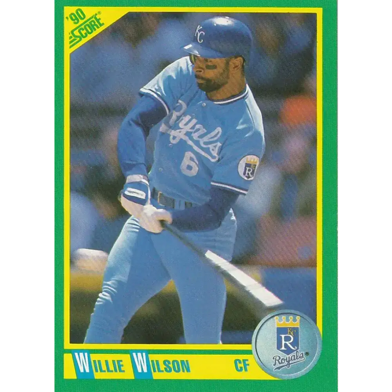 1990 Score #104 Willie Wilson NM-MT Kansas City Royals Baseball Card - Baseball Card Single