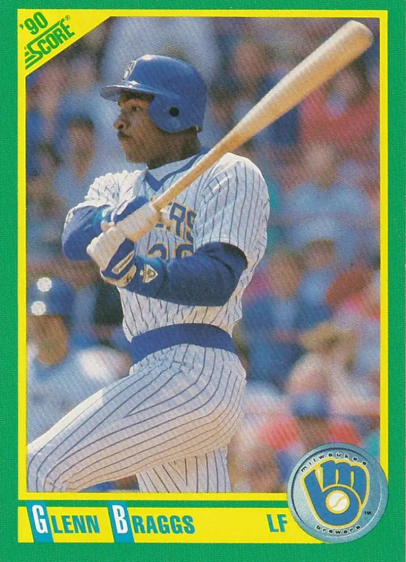 1990 Score #105 Glenn Braggs EX Excellent Milwaukee Brewers Baseball Card - Baseball Card Single