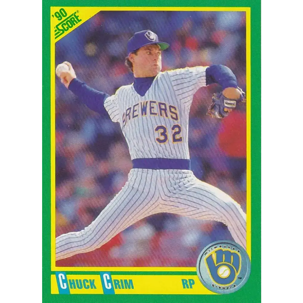 1990 Score #108 Chuck Crim NM-MT Milwaukee Brewers Baseball Card - Baseball Card Single