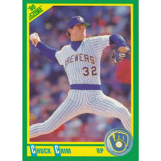 1990 Score #108 Chuck Crim NM-MT Milwaukee Brewers Baseball Card - Baseball Card Single