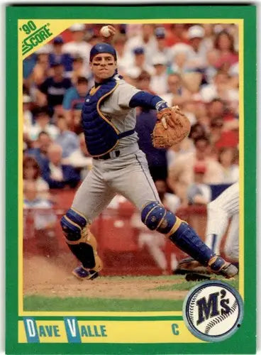 Original gloss of Dave Valle baseball card from 1990 Score #109 featuring Simply Sandoval