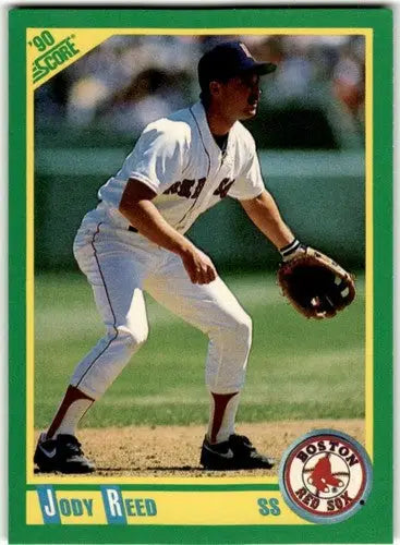 Original gloss Jody Reed baseball card from 1990 Score #11 featuring Jody Reed and Simply Sandoval