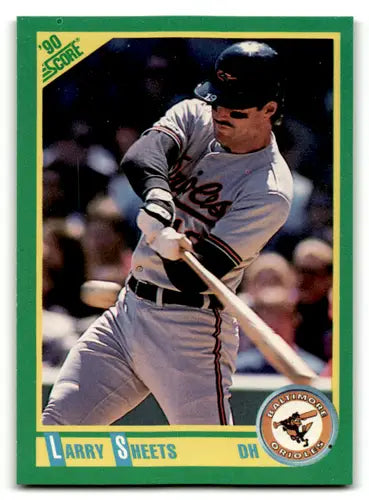 Original gloss Larry Sheets baseball card 1990 Score NM-MT Orioles ID 46157
