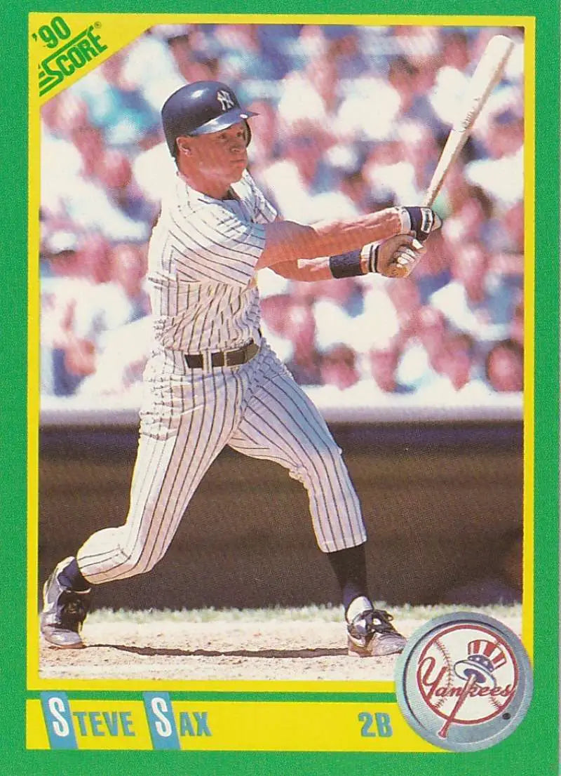 1990 Score #125 Steve Sax EX Excellent New York Yankees Baseball Card