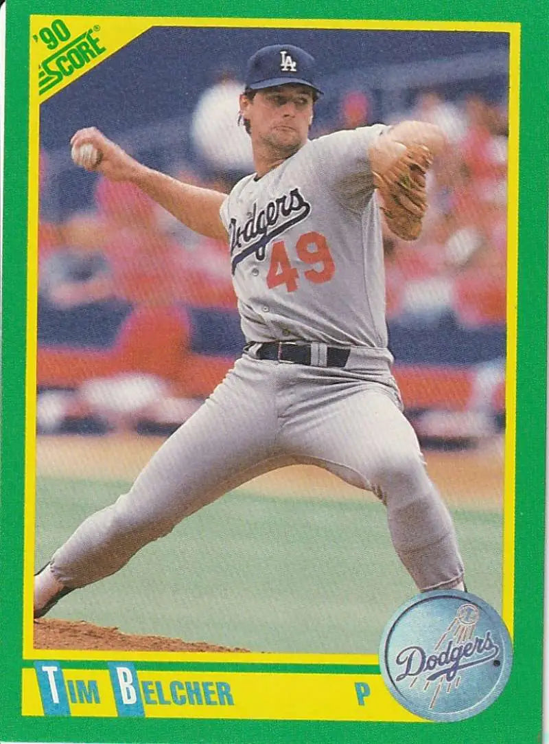 1990 Score #126 Tim Belcher EX Excellent Los Angeles Dodgers Baseball Card - Baseball Card Single