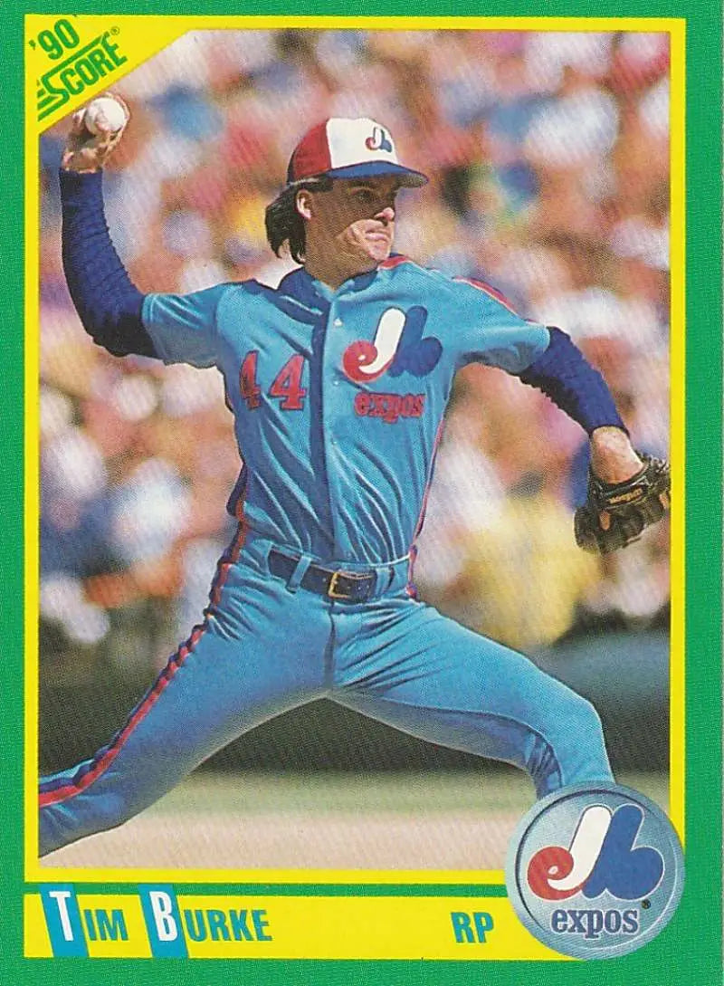 1990 Score #127 Tim Burke EX Excellent Montreal Expos Baseball Card - Baseball Card Single