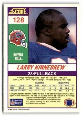 1990 Score #128 Larry Kinnebrew - Football Card Single