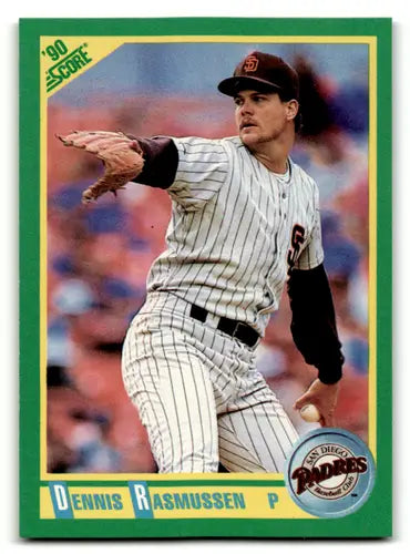 Dennis Rasmussen baseball card with original gloss from 1990 Score Padres set