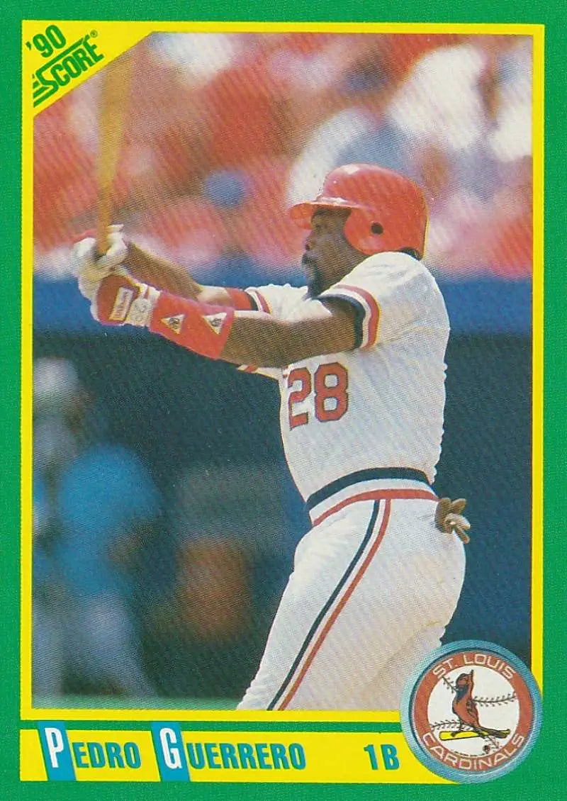 1990 Score #13 Pedro Guerrero EX Excellent St. Louis Cardinals Baseball Card - Baseball Card Single