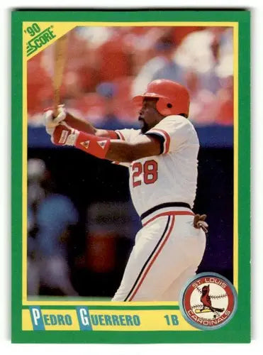 1990 Score #13 Pedro Guerrero St. Louis Cardinals Baseball Cards ID:52781 - Baseball Card Single