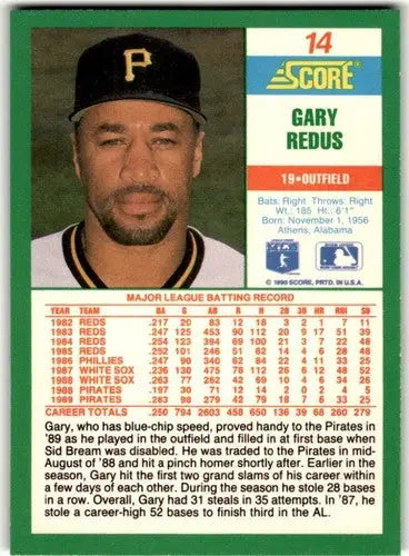 1990 Score #14 Gary Redus ID:46764 - Baseball Card Single