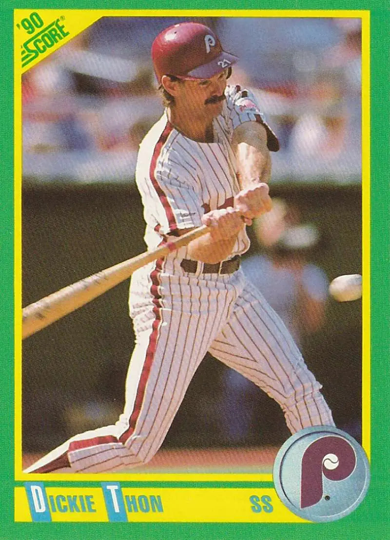1990 Score #142 Dickie Thon EX Excellent Philadelphia Phillies Baseball Card - Baseball Card Single