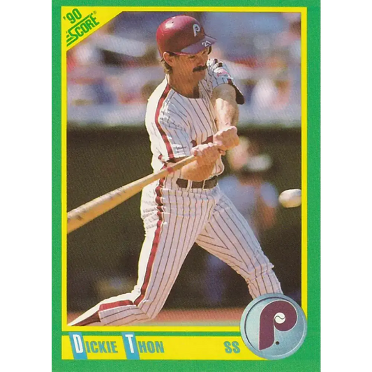 1990 Score #142 Dickie Thon NM-MT Philadelphia Phillies Baseball Card - Baseball Card Single