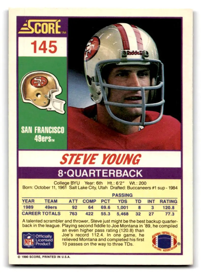 1990 Score #145 Steve Young - Football Card Single