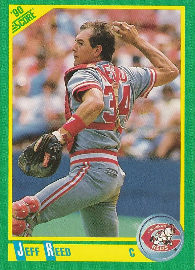 1990 Score #147 Jeff Reed EX Excellent Cincinnati Reds Baseball Card - Baseball Card Single