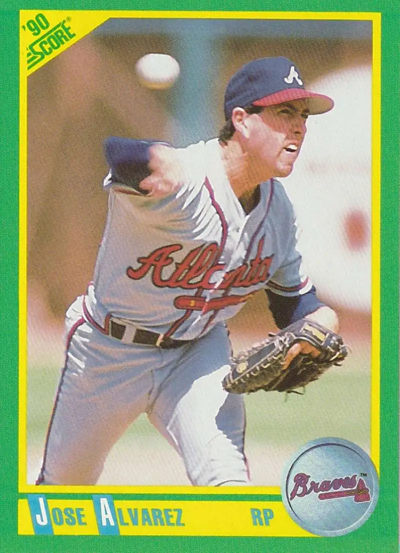 1990 Score #148 Jose Alvarez EX Excellent Atlanta Braves Baseball Card - Baseball Card Single