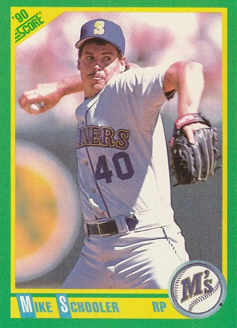 1990 Score #149 Mike Schooler EX Excellent Seattle Mariners Baseball Card - Baseball Card Single
