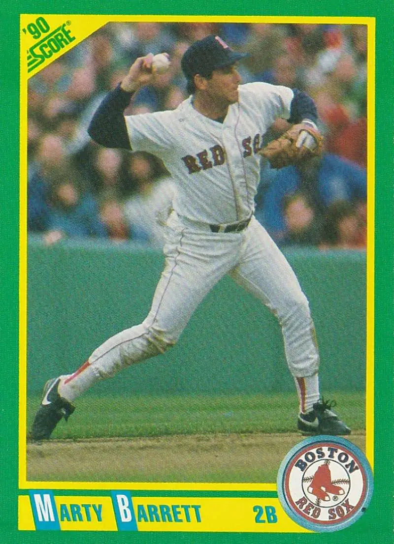 1990 Score #15 Marty Barrett EX Excellent Boston Red Sox Baseball Card - Baseball Card Single