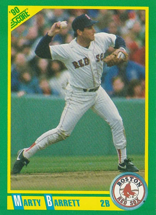 1990 Score #15 Marty Barrett EX Excellent Boston Red Sox Baseball Card - Baseball Card Single