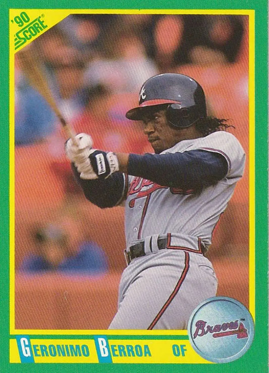 1990 Score #151 Geronimo Berroa EX Excellent Atlanta Braves Baseball Card - Baseball Card Single