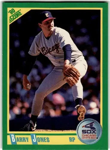 1990 Score Barry Jones baseball card with original gloss featuring Barry Jones and Simply Sandoval