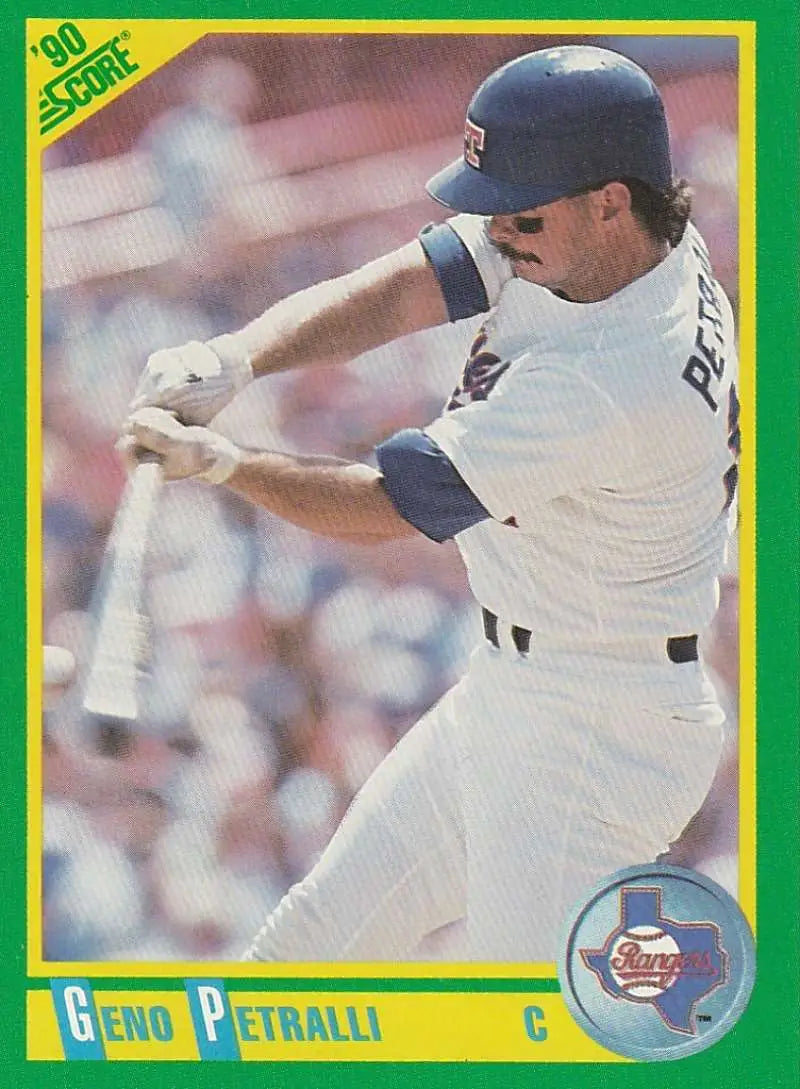 1990 Score #153 Geno Petralli EX Excellent Texas Rangers Baseball Card - Baseball Card Single