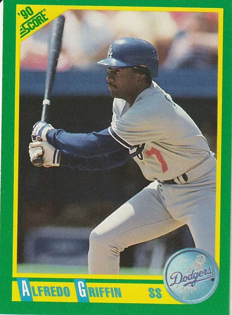 1990 Score #156 Alfredo Griffin EX Excellent Los Angeles Dodgers Baseball Card - Baseball Card Single