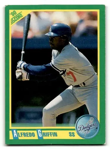 Original gloss Alfredo Griffin baseball card featuring Alfredo Griffin Los Angeles Dodgers
