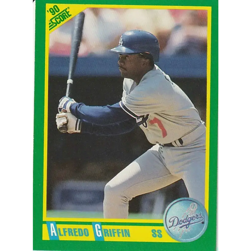 1990 Score #156 Alfredo Griffin NM-MT Los Angeles Dodgers Baseball Card - Baseball Card Single