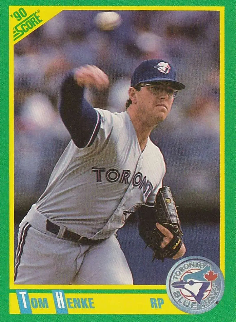 1990 Score #157 Tom Henke EX Excellent Toronto Blue Jays Baseball Card - Baseball Card Single